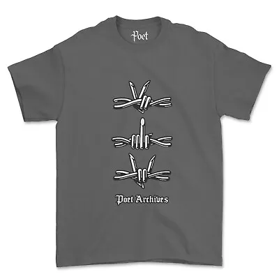 Buy Barbed Wire T-Shirt Peace Middle Finger Rock On Hand Signs Punk Avant Garde Tee • 20£