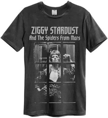 Buy David Bowie Rise And Fall Ziggy Stardust Amplified Charcoal Medium T Shirt New • 22.99£