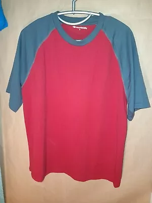 Buy Breathable Mens T Shirt Small Mountain Life In Vibrant Red And Grey • 4.49£