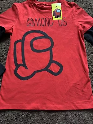 Buy BNWT Among Us @ M&S Boys Age 9-10 Red Multi Long Sleeved T-Shirt  • 6.99£