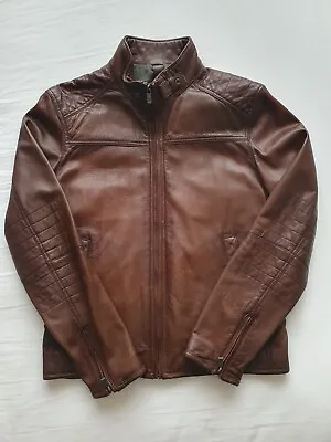 Buy Massimo Dutti Men's Slim Fit Nappa Leather Jacket, Size 38, Excellent Condition • 135£