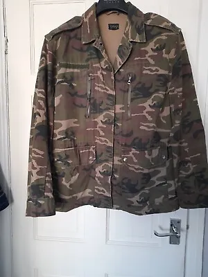Buy Ladies Camouflage Top Shop Jacket Size 14 • 6.99£