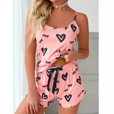 Buy Women Ladies Lace Cami Vest Shorts Lingerie Pyjamas Set Pj Sleepwear UK Stock • 11.99£