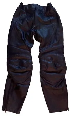 Buy Mens WS Leather Motorcycle Trousers Black UK Size L Biker Clothing Wallace Sacks • 49.99£