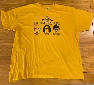 Buy Harry Potter T-shirt Size XXL 2XL Yellow Hogwarts Warner Bros Short Sleeved  • 10£