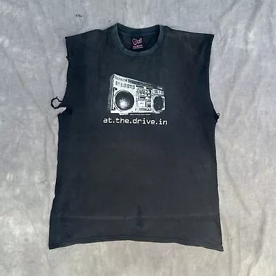 Buy Vintage At The Drive In Sleeveless Band Shirt Mens Large Black Faded Distressed • 47£