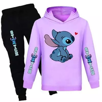 Buy Boys Girls Lilo Stitch Hoodies Jumper Sweatshirt Top Pants Outfits Clothes NEW • 19.07£