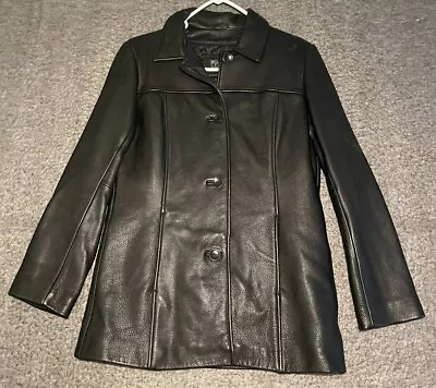 Buy Wilsons Leather Pelle Studio Black Leather Thinsulate Lined Jacket Size Small • 47.35£