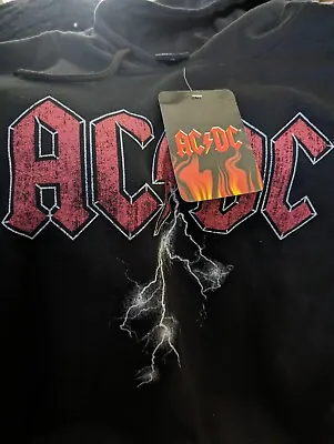 Buy AC/DC Black Hoodie ACDC Men’s Unisex  Size Large Brand New With Tags Lightning • 31.29£