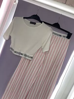 Buy Cute Women’s Teens PLT Wide Leg Crop Pyjamas Nightwear Loungewear Size 6 / 8  • 9.99£