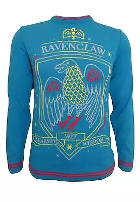 Buy Harry Potter Christmas Jumper Ravenclaw Crest Official Unisex Blue Ugly Sweater • 28.95£
