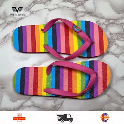 Buy Slippers Girls Beach Sandals Flip Flop Strip Summer Shoes Pool Shower AntiSlip • 4.59£