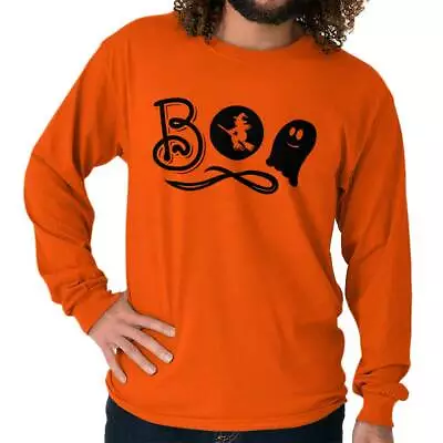 Buy Boo Happy Halloween Witch Ghost Trick Or Treat Spooky Long Sleeve Shirt • 21.73£