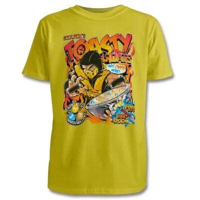 Buy Mortal Kombat Scorpion Toasty Oats T Shirts - Size S M L XL 2XL - Multi Colour • 19.99£