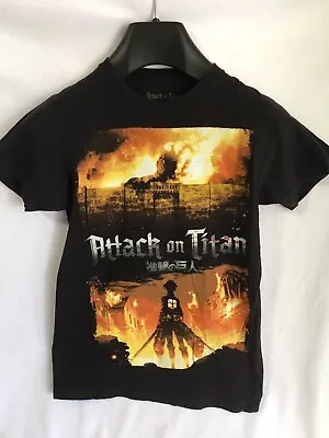 Buy Attack On Titan Anime Black T Shirt Size XSmall Ripple Junction • 9.43£