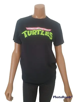 Buy Teenage Mutant Ninja Turtles Black Short Sleeve Logo T Shirt Size Small VGC... • 20£