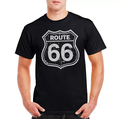 Buy Route 66 T-shirt American Highway Sign Main Street Of America The Mother Road • 12.59£