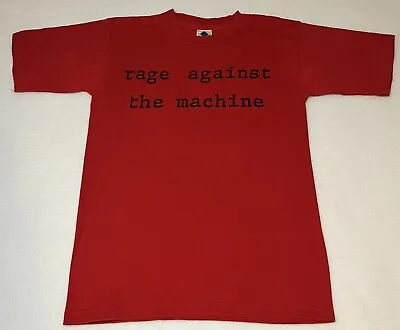 Buy Vintage RATM RAGE AGAINST THE MACHINE 1996 Red T - Shirt Medium • 37.79£