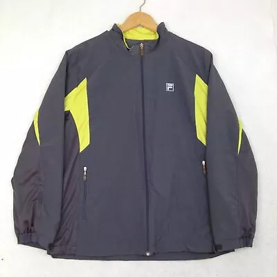 Buy Mens Fila Mesh Lined Jacket Windbreaker Hi-Vis Breatheable Size M Medium - Grey • 15.99£