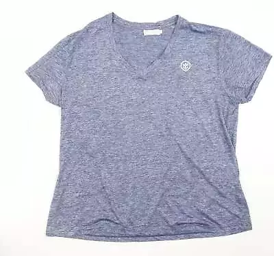 Buy Coconut Creek Womens Blue Polyester Basic T-Shirt Size 2XL V-Neck • 5.75£