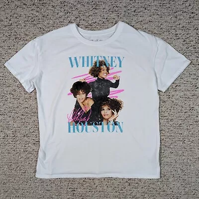 Buy Whitney Houston T-Shirt Youth XXL(18) Short Sleeve Graphic White Retro Pop 2021 • 8.68£