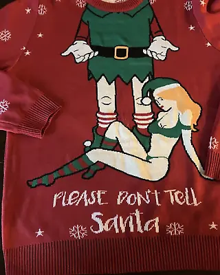 Buy Please Don't Tell Santa Funny Rude Christmas Jumper  ~ 48 Hour Tracked Delivery • 12.99£