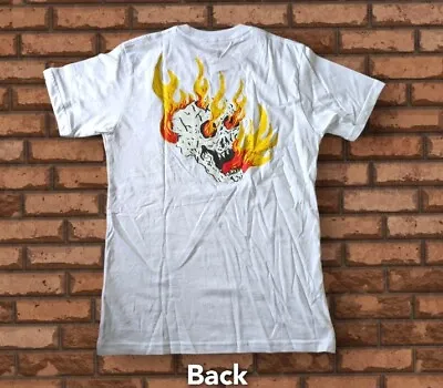 Buy Vans Rowan Zorilla Flaming Skull White Pocket T-Shirt Size Small • 11.99£