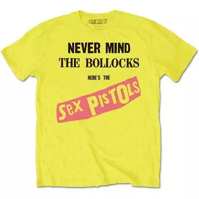 Buy Sex Pistols T Shirt Never Mind The Bollocks Official Album Cover Punk Yellow New • 14.99£