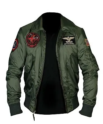 Buy Tom Cruise Top Gun Maverick Flight Bomber Jacket Jet Pilot Jacket • 15£