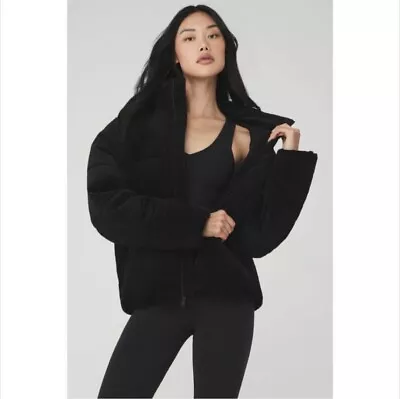 Buy Alo Corduroy Stage Puffer Jacket Oversized Boxy Black Women's Size XXL • 144.11£