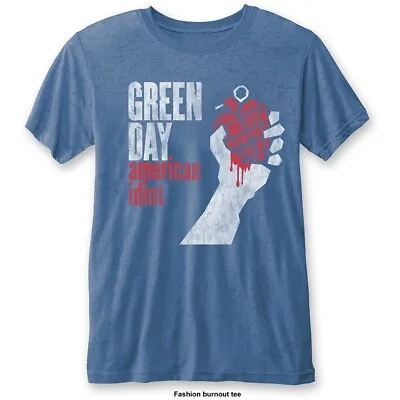 Buy GREEN DAY American Idiot Blue Burnout Shirt XL • 7.99£