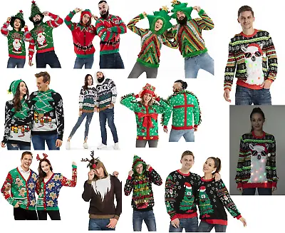 Buy New Unisex Men Women Christmas Jumper Sweater Hoodie Funny Santa Novelty Xmas UK • 19.90£