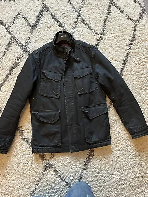 Buy Ted Baker London Black Heavy Cotton Padded Warm Biker Jacket Coat Mens L 5 42” • 39.99£
