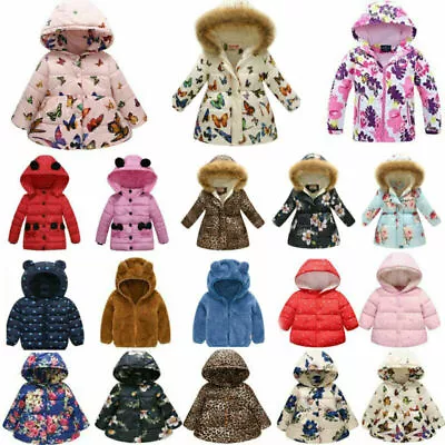 Buy Toddler Kids Girls Baby Hoody Winter Coat Warm Hoodie Outwear Windproof Jackets • 18.99£
