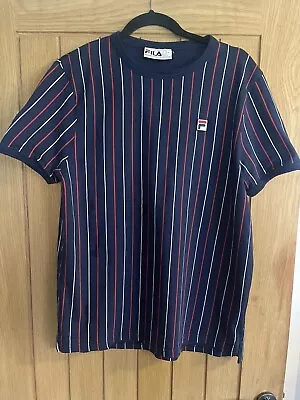 Buy Fila 80s Casual T Shirt Size Large Navy Low Start BARGAIN!! • 0.99£