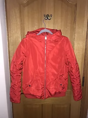Buy Ladies Red Noisy May Padded Hooded Jacket Coat Size Medium • 7£