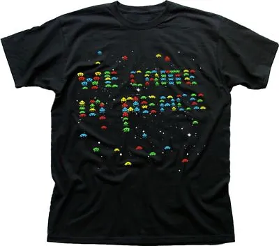 Buy Space Invaders We Come In Peace Retro Gamer Black Cotton T-shirt OZ9362 • 13.95£