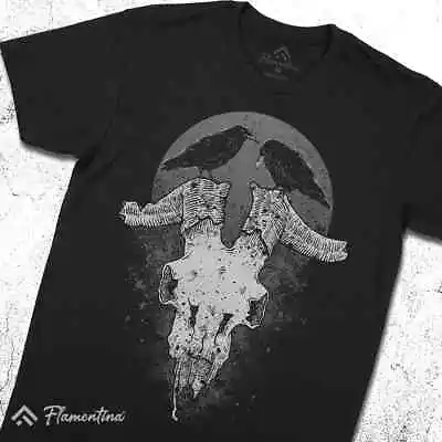 Buy Black Raven T-Shirt Horror Skull Horned Demon Crow Occult Grim Gothic Dark P125 • 11.99£