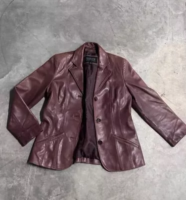 Buy Wilsons Leather Women's Size: M Buttersoft Brown Red Oxblood Leather Jacket (:L • 16.88£