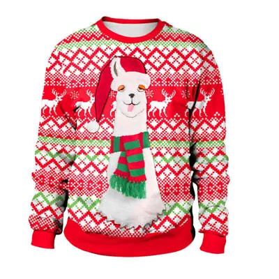 Buy Women Men Christmas Santa Ugly Sweater Pullover Jumper Xmas Novelty Sweatshirts • 15.71£