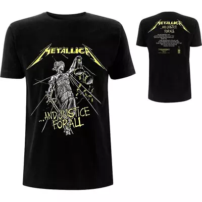 Buy Metallica Unisex T-Shirt: And Justice For All Tracks (Back Print)- Black Cotton • 18.99£