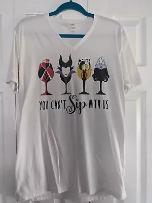 Buy You Cant Sip With Us Disney Villains T Shirt • 3.93£
