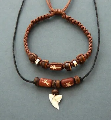 Buy Shark Tooth Necklace Bracelet Boys Size Kids Jewellery Gift Set Sharks Teeth • 8.99£