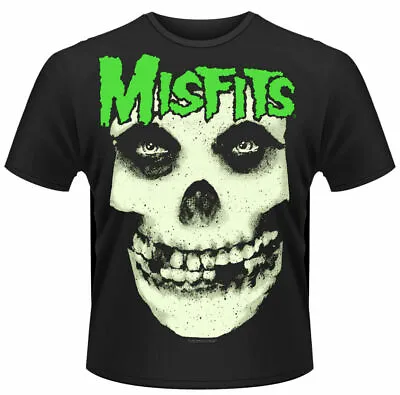 Buy Official Misfits Glow Jarek Skull Mens Black T Shirt Misfits Tee • 14.95£