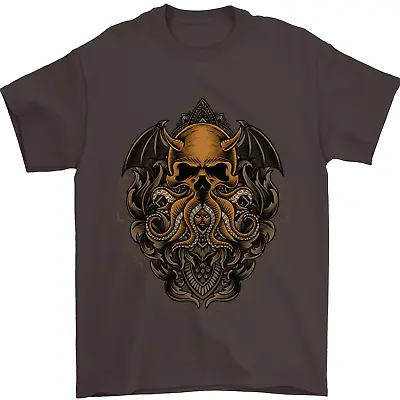 Buy Cthulhu Octopus Kraken Devil Skull Demon Mens T-Shirt 100% Cotton • 9.48£