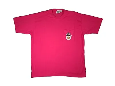 Buy Acme Clothing Looney Tunes Sylvester Cat Tweety Embroidered Pocket Tshirt Pink L • 18.99£