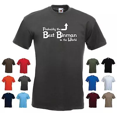 Buy 'Probably The Best Binman In The World' Funny Men's Dustbin Refuse Gift T-shirt • 11.69£