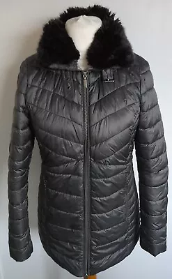 Buy BARBOUR LOMOND QUILT - Puffer Jacket Grey Removable Brown Faux Fur Collar S 10 • 64.99£