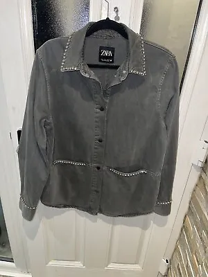 Buy Zara Overshirt Shacket With Rhinestones Size S • 8£