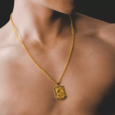 Buy 1pc Men Male Loong Shaped Alloy Plating Necklace Jewelry Pendant^ • 6.81£